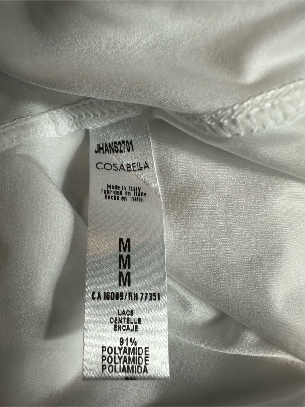 NWT Cosabella Jhansi White Lace Lined Slip Chemise Nightgown Size M - Picture 9 of 10
